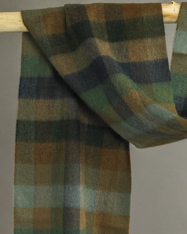 Green x Blue X Beige House Check Cashmere Scarf